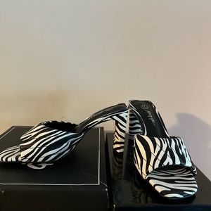 Zebra print mules